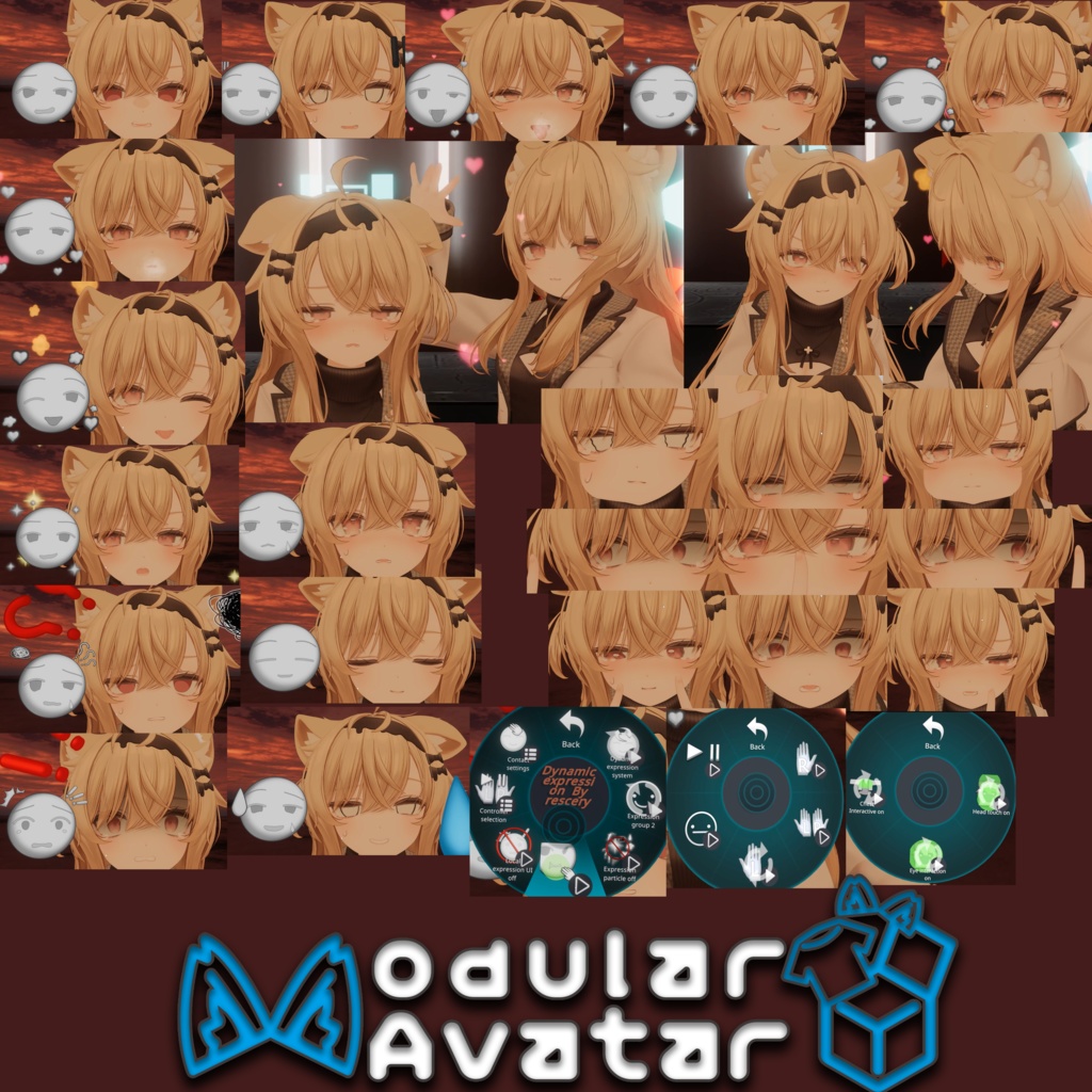Eku dynamic expression Ver.1.00 / Modular Avatar Eku's Dynamic Facial Expressions system image