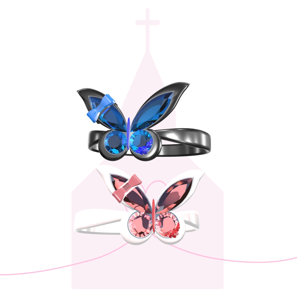 Butterfly Dance Ring  Pair image