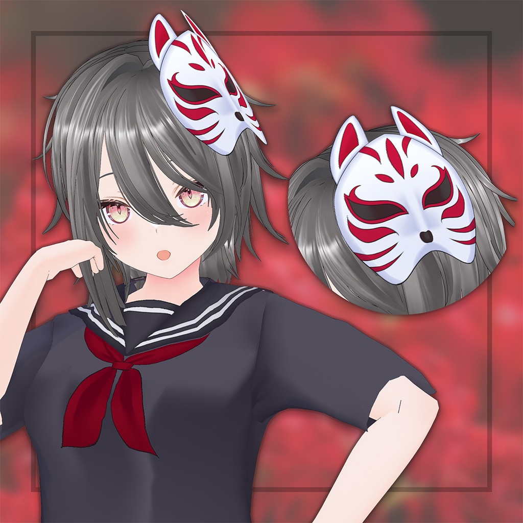 [VRoid] Fox mask / 狐のお面 image