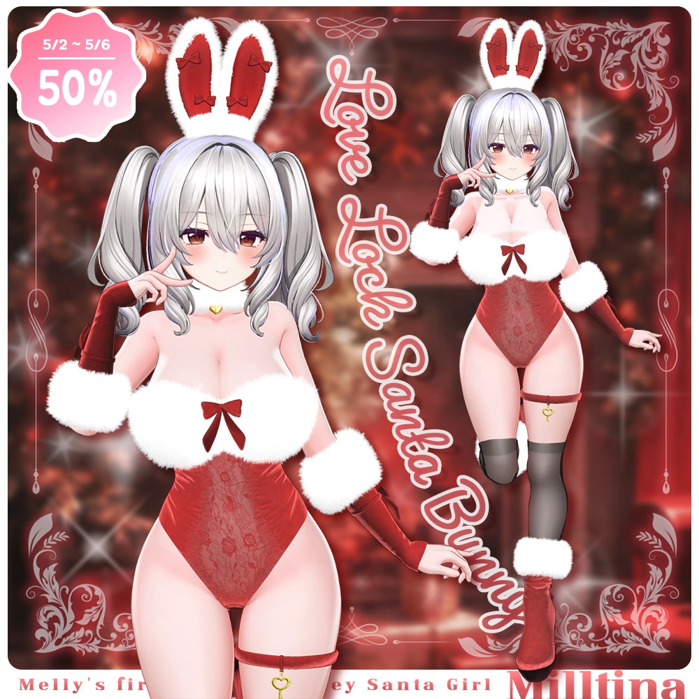 [VRC 6 Avatar Compatible? LoveLock Santa Bunny  6Avatar image