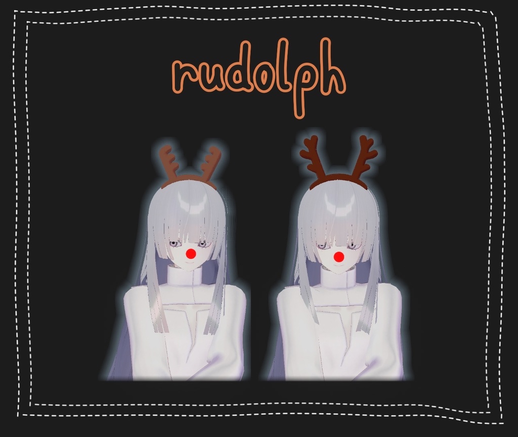 Christmas Rudolph Hairband Set  3D Model image