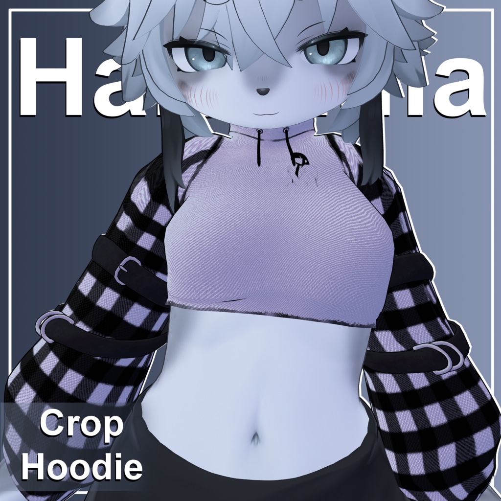  【灰島-haishima-】🐾Crop Hoodie❤️ image