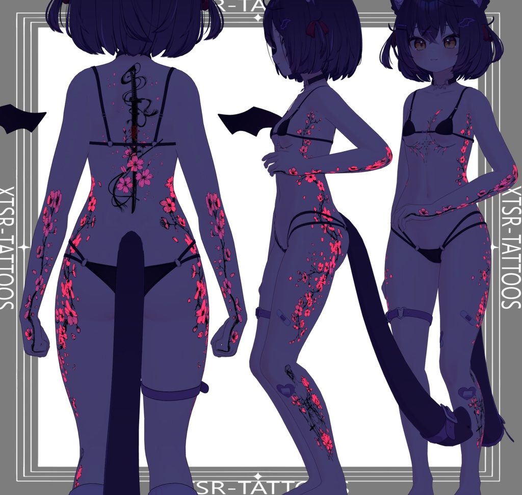 Night Sakura / tattoo 4K Textures image