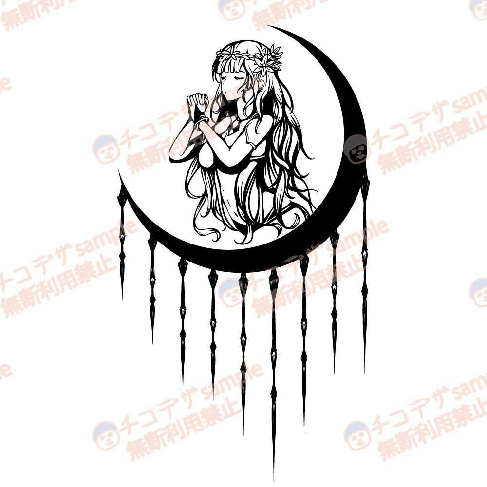 Goddess of Light Tattoo Mark - VRoid Texture High-resolution PNG or Vector image