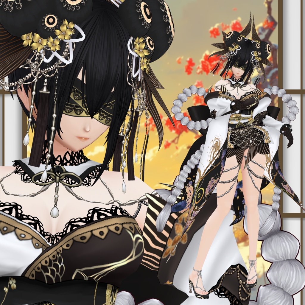 [Vroid] Golden Eye Kimono[KimonoWafuku] image