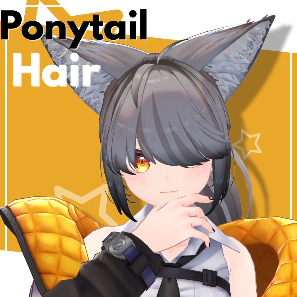メカクレポニーテール【ミュリシア・ネコメイド対応】 image