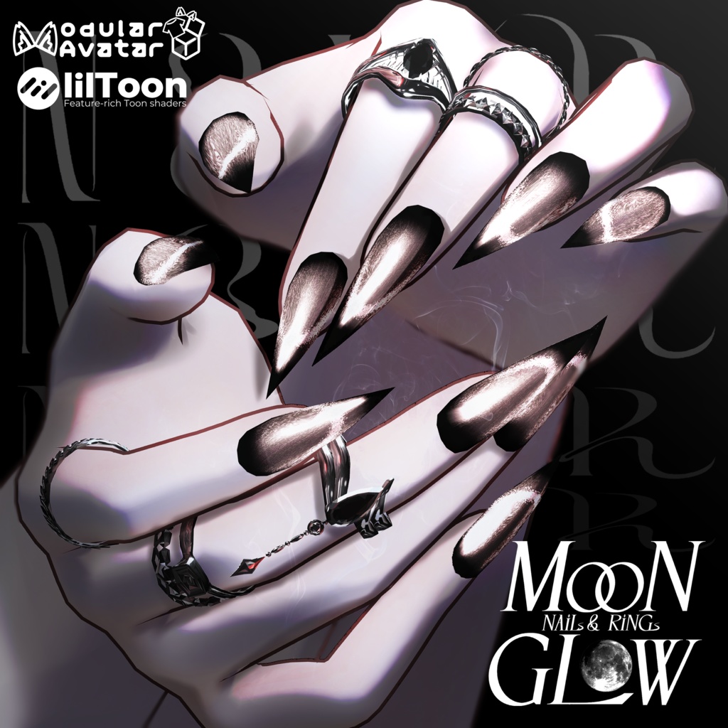 【9アバター対応】Moonglow Nails＆Rings  image