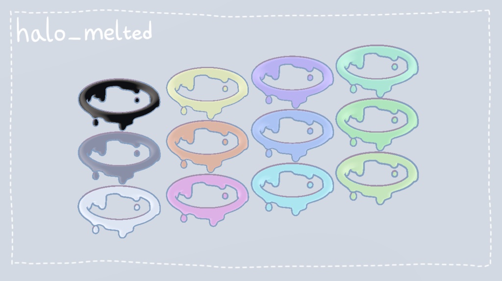 A Melted Angel Ring Set  3D Model image