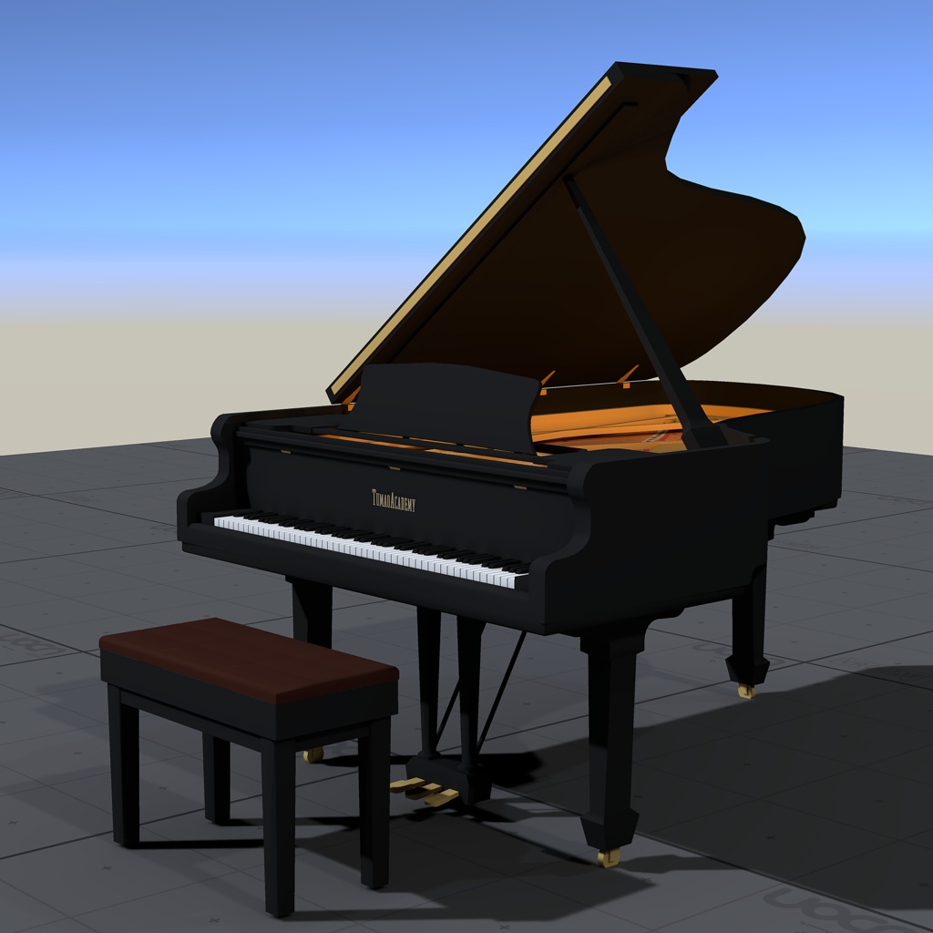 【無料】VRChat グランドピアノセット / Grand Piano Set【3Dモデル】 image