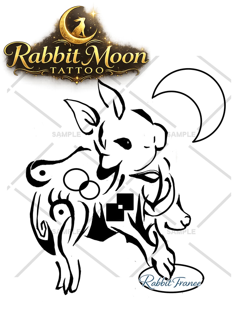 【free/無料】Rabbit Moon tatto texture image