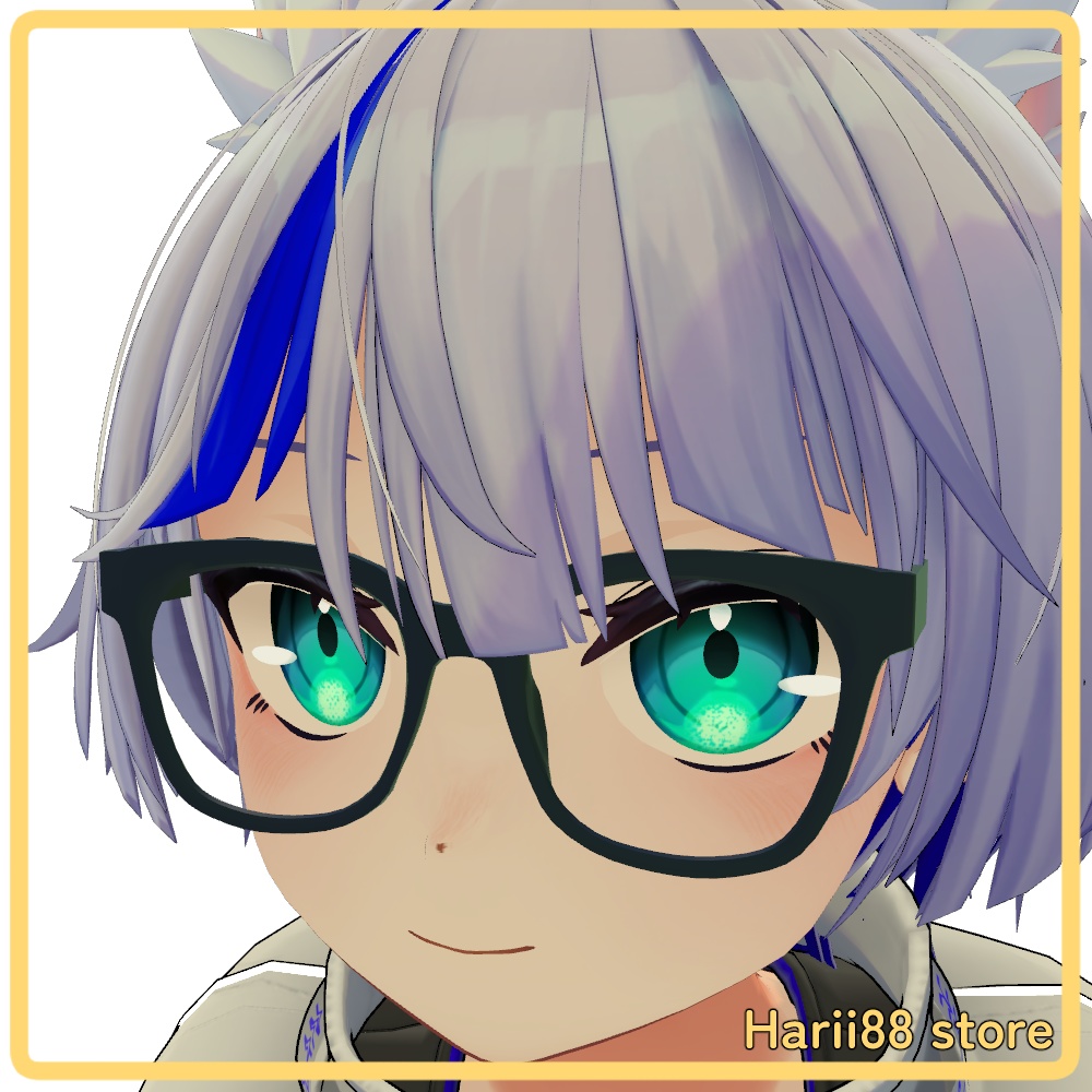 【VRChat向け】黒縁メガネ　軽量【無料】 image