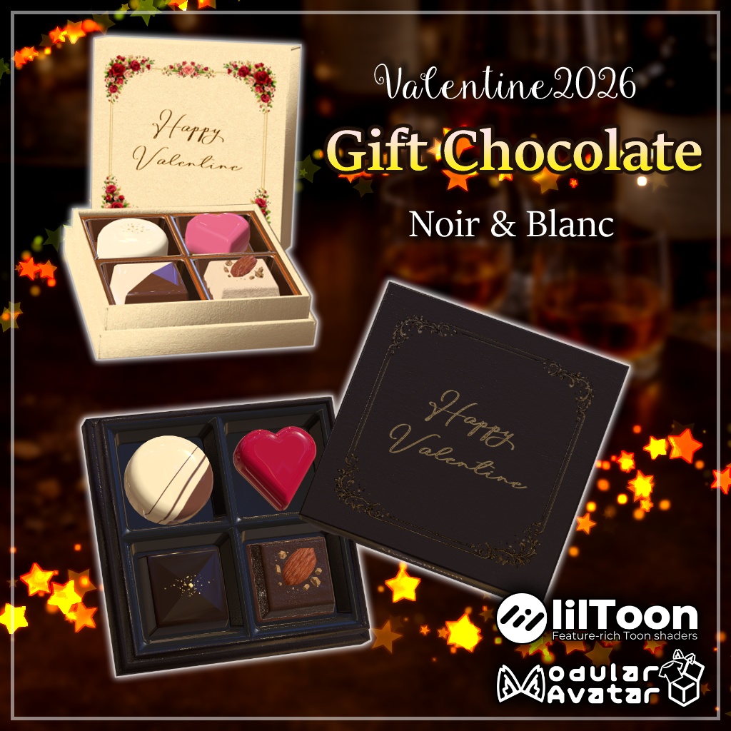 Valentine 2026 Gift Chocolate Noir & Blanc image