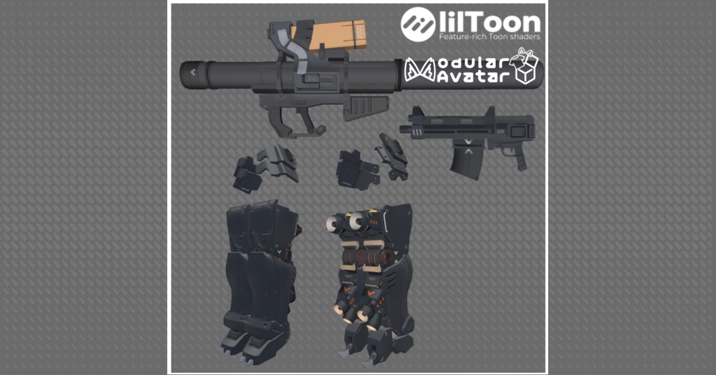 【3Dモデル】脚部パーツ/武器セット01 image