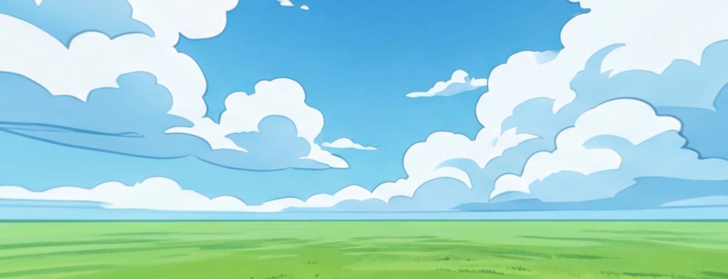 A skybox featuring an anime-style vast grassland with abundant clouds: "ClearMeadow AnimeVivid Skybox" image