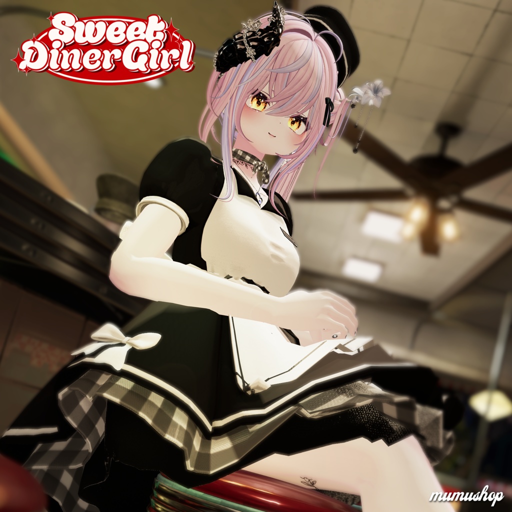 31 Avatar-compatible Maid-style American Diner Outfit: Sweet Girl  #mumu shop image