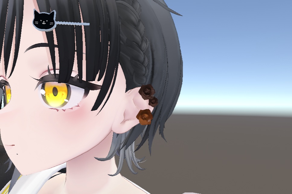 【無料/free】チョコ製の薔薇のピアス【VRC想定】 image