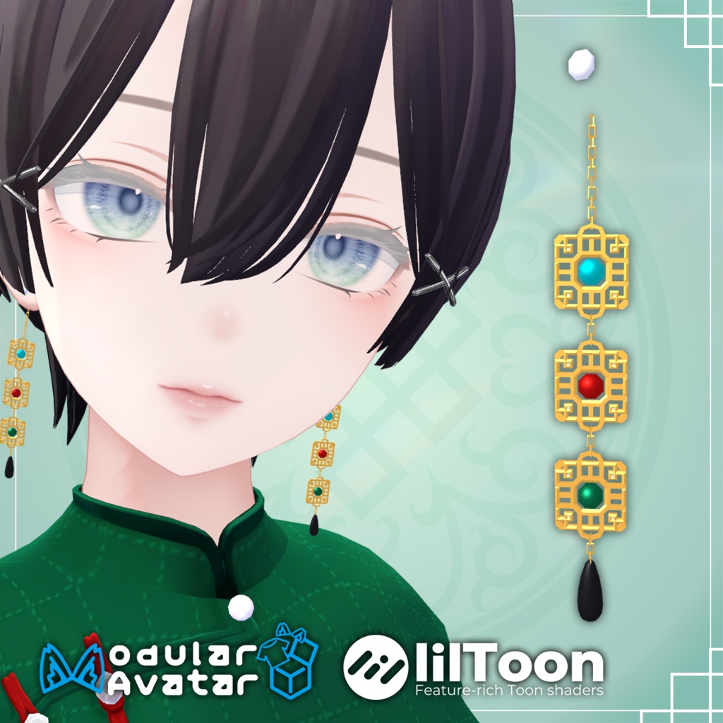 Chinese Earrings - Geometric Patterns image