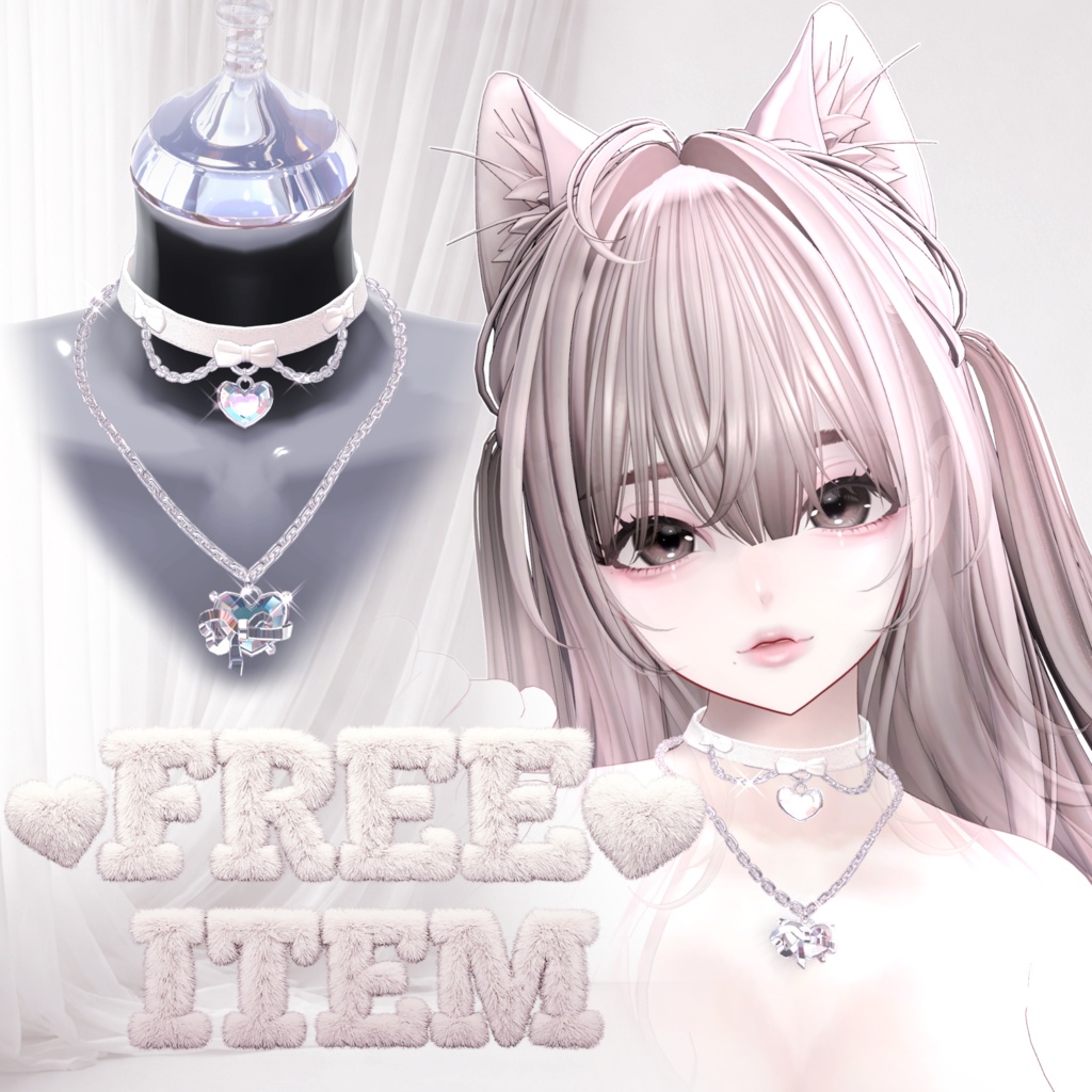 [ FREE ] 🤍 Heart Set Choker & Necklace 🤍 image