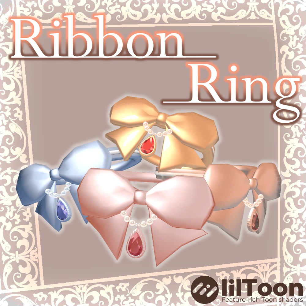 【無料】Ribbon_Ring / リボンリング【VRChat想定】 image