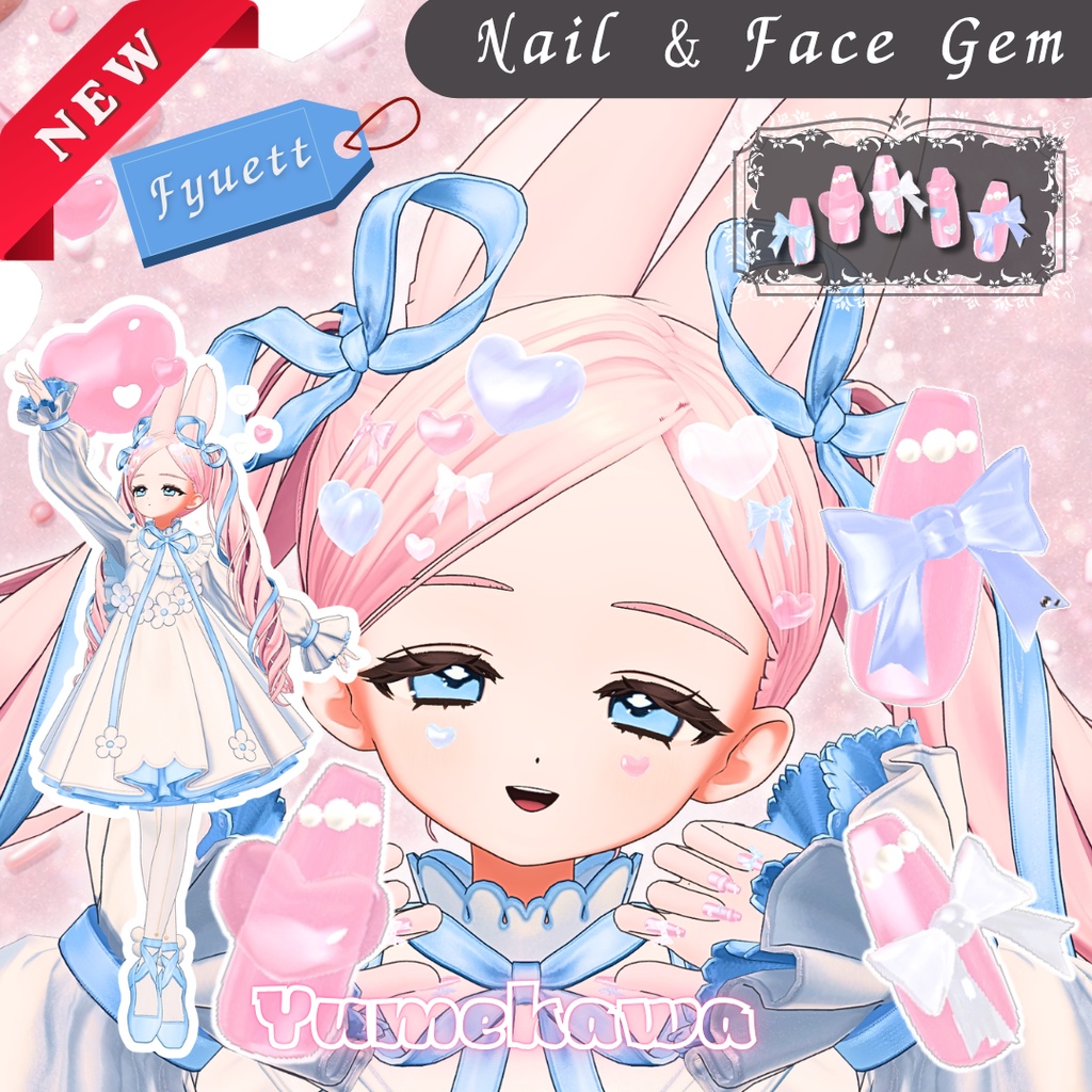 Plump and semi-transparent Yumekawa Nail & Face Gem3 models  universal versionMA compatible image