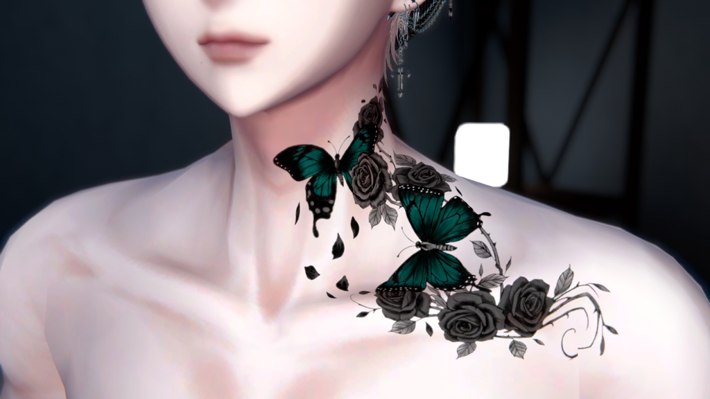 Black Rose and Butterfly image
