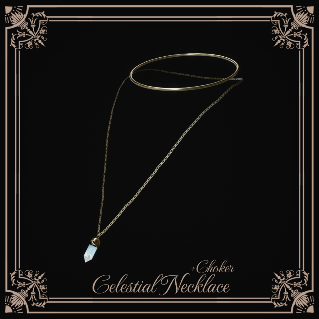 【VRChat】 セレスティアル Vol.2 - ネックレス＆チョーカー (Necklace & Choker / 2 Colors) image
