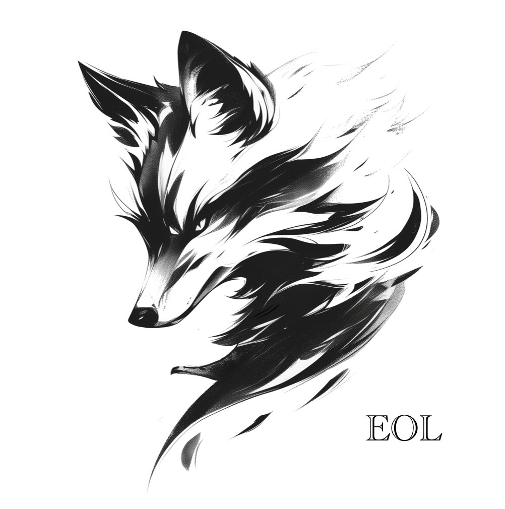 Echo of Light –　Fox Profile Tattoo Flash image