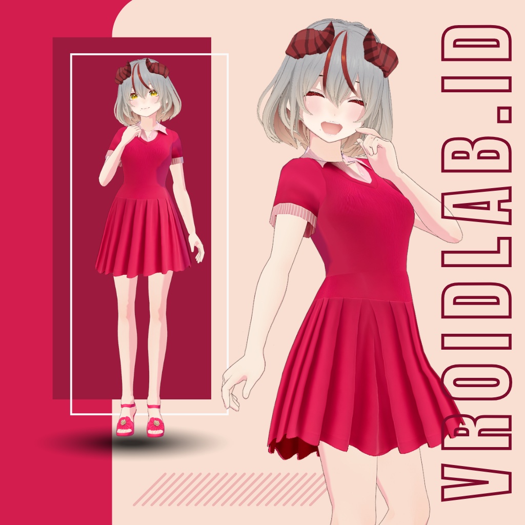 Rika Tanabe  VRoid Studio Outfit Dress Vroid Elegant Anime Style Virtual Fashion image