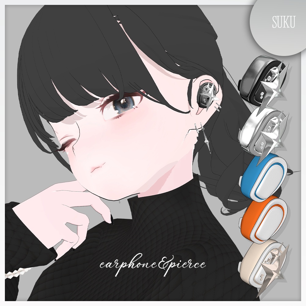 【SALE☁】earphone&pierce【VRChat】 image