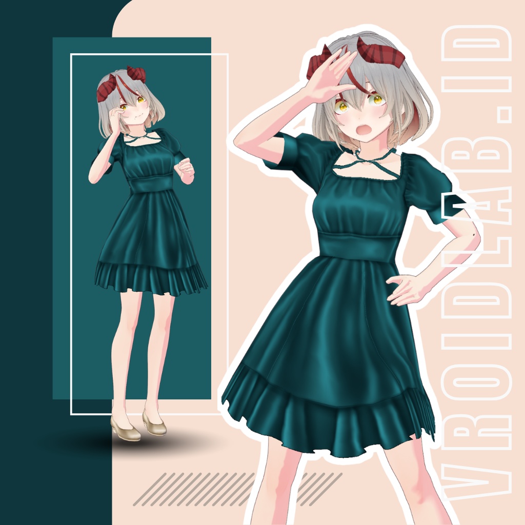 Emerald Etiquette  VRoid Studio Outfit Anime Style Virtual Fashion image