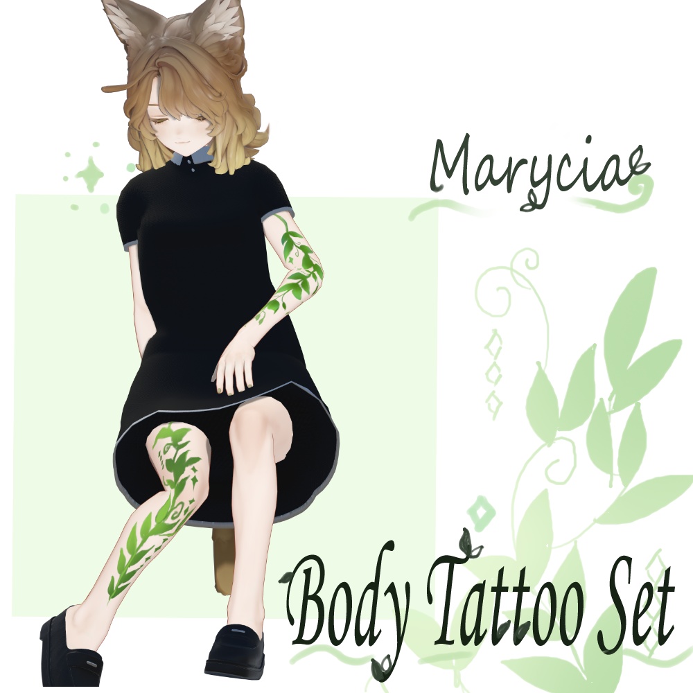 [marycia exclusive] Botanical body tattoo [Neck, hand, and foot 3-piece set] image
