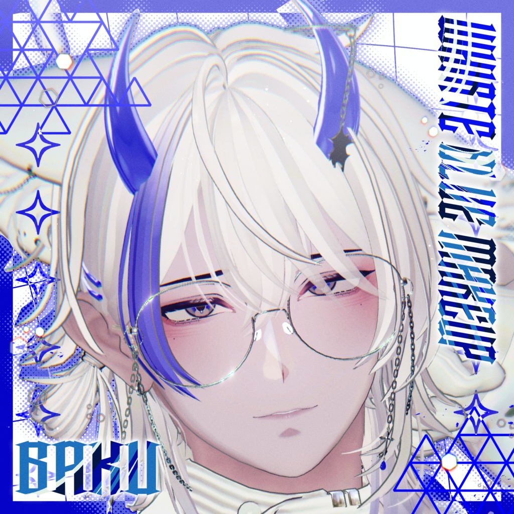 【獏対応】Whirte Blue MakeUp Texture＆Eye Texture For Baku image