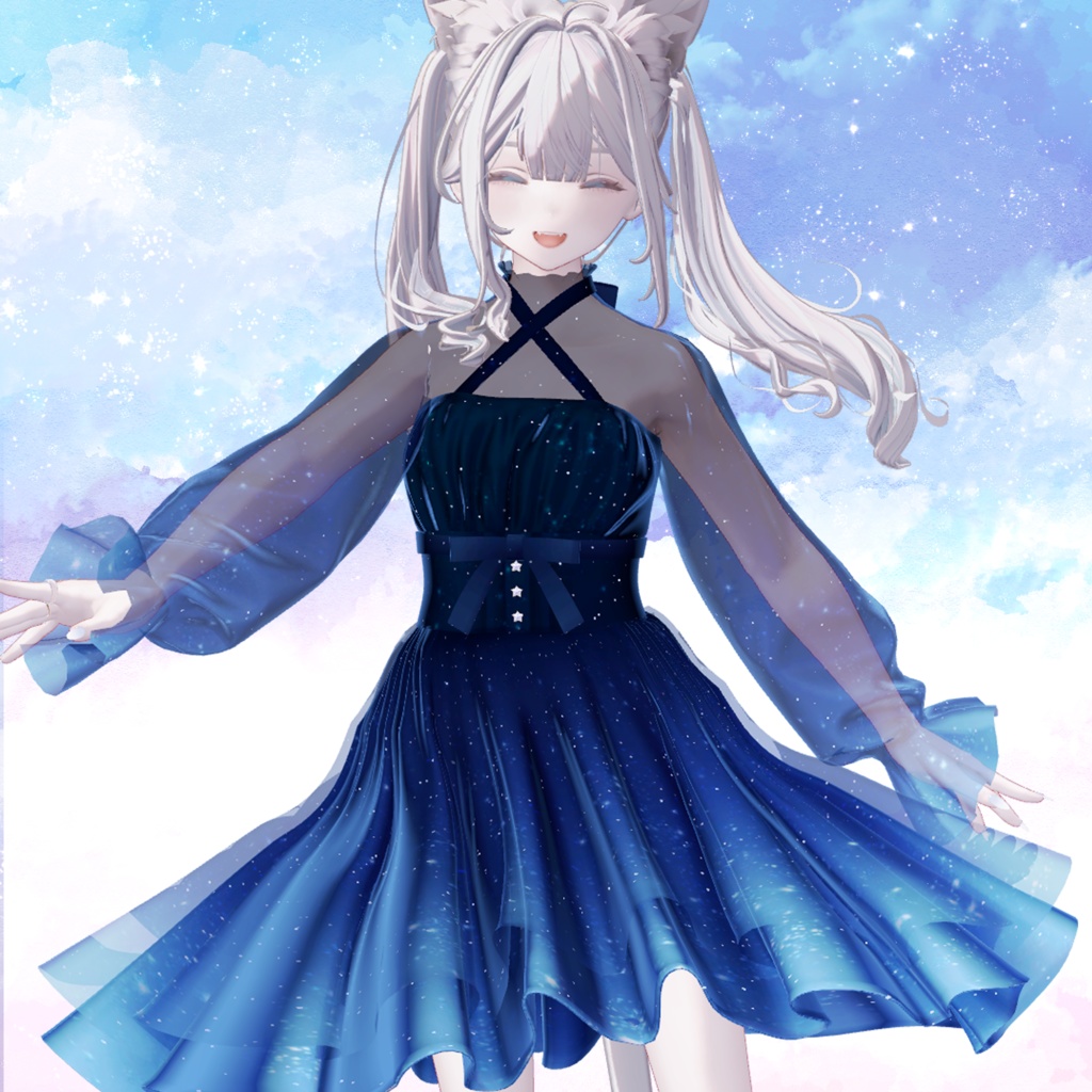 【ｽｷﾆﾝｸﾞ済衣装】星空ドレス image