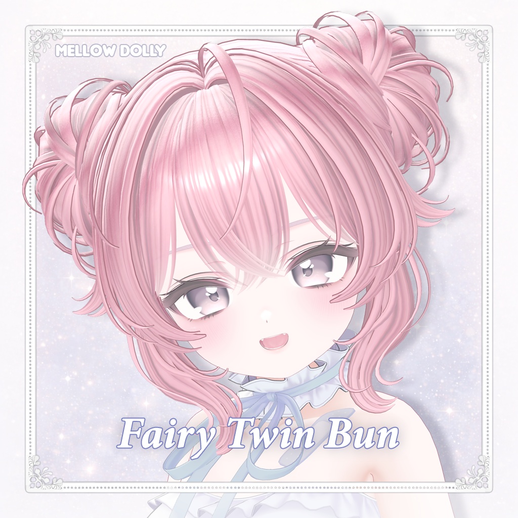 ✨Sale✨【VRC Hair】 Fairy Twin Bun Hair 【13アバター対応】 image