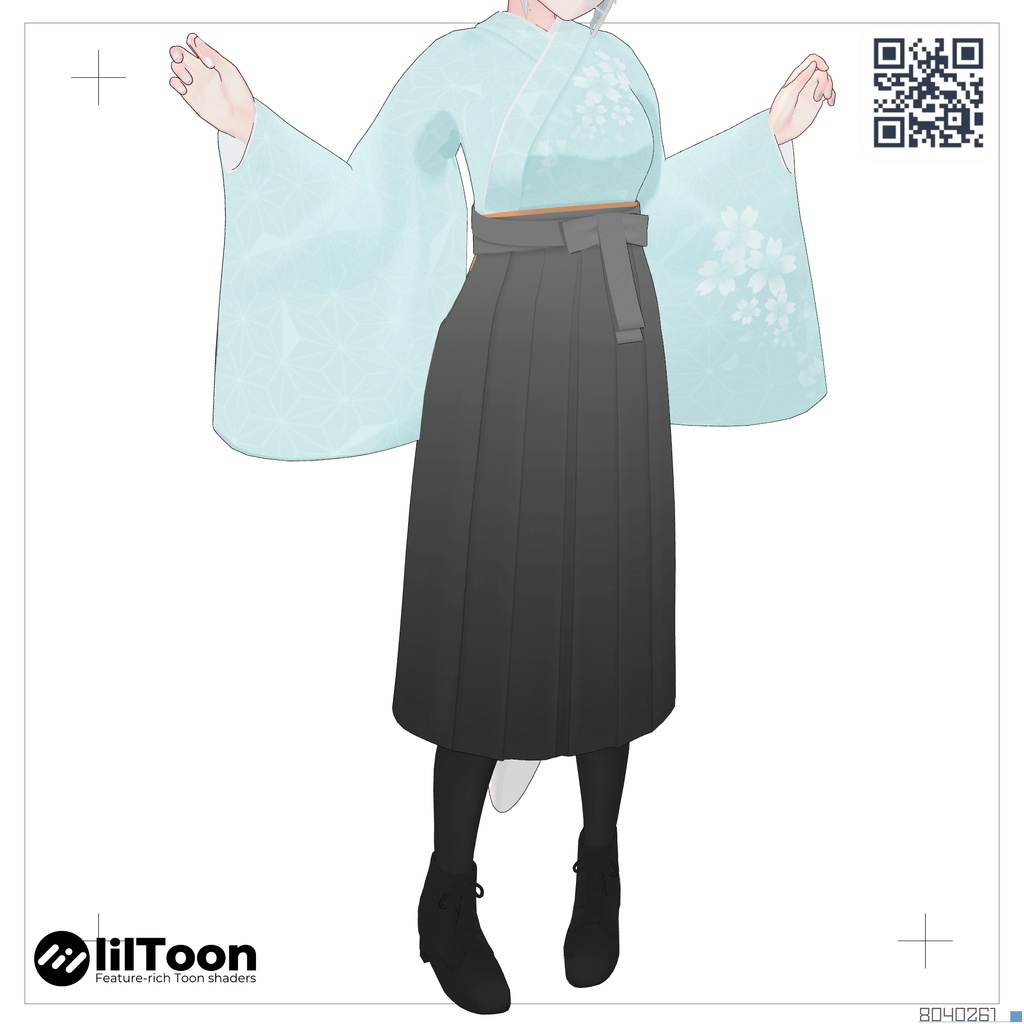 【B01&A1Xボディ向け】袴っぽい和服とレギンス image