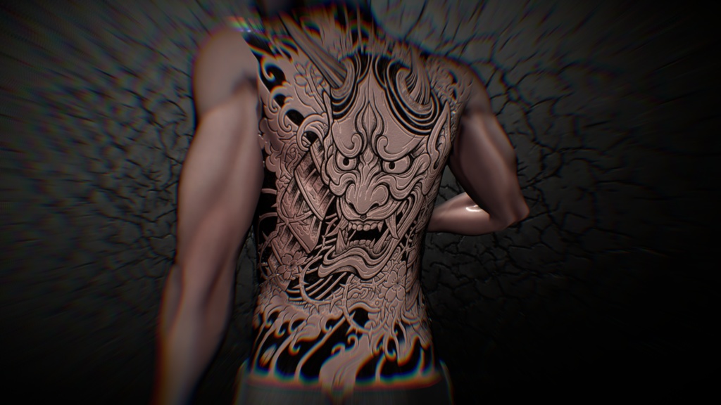 【6アバター対応】 和彫り Texture image