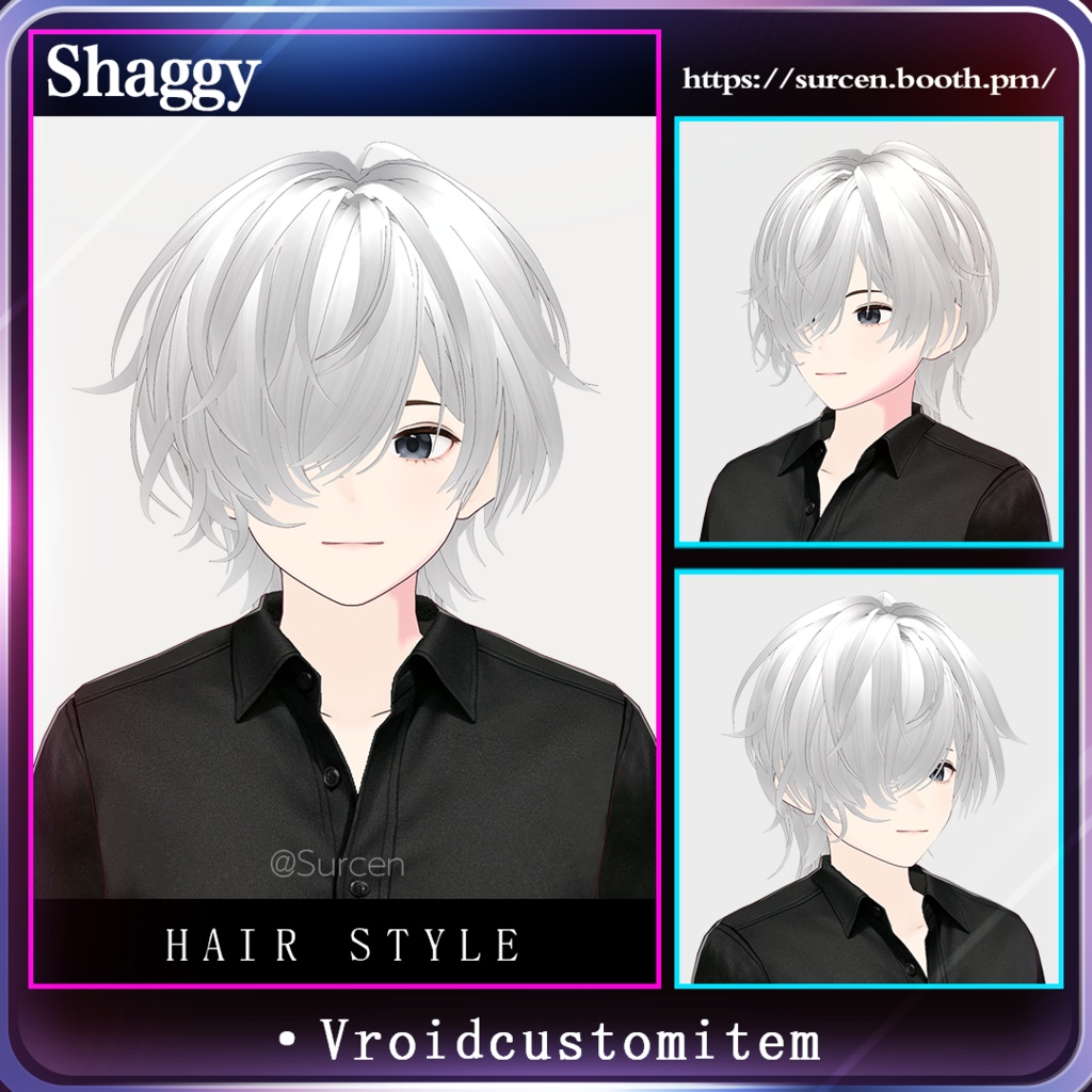 [Vroid] One-Eye Covering Bangs / Messy / Shaggy image