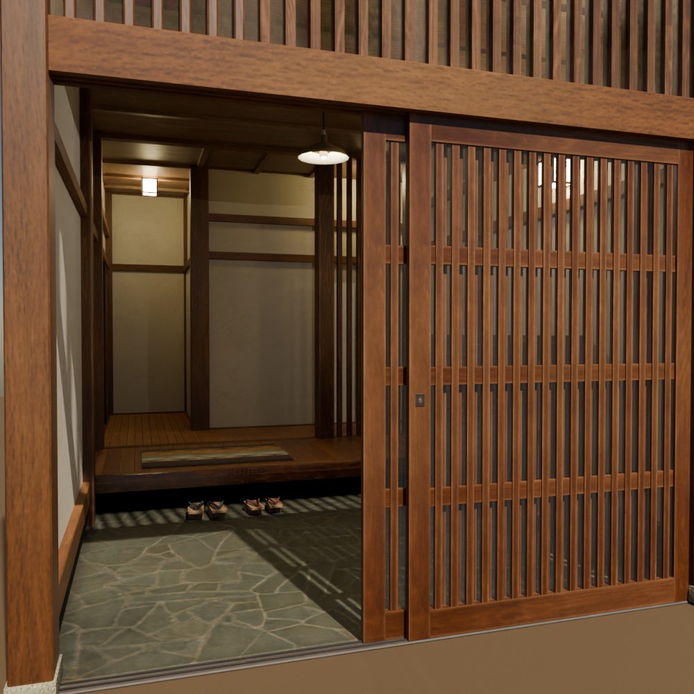 【昭和レトロ】玄関＋８畳間(FBX / Blender) image
