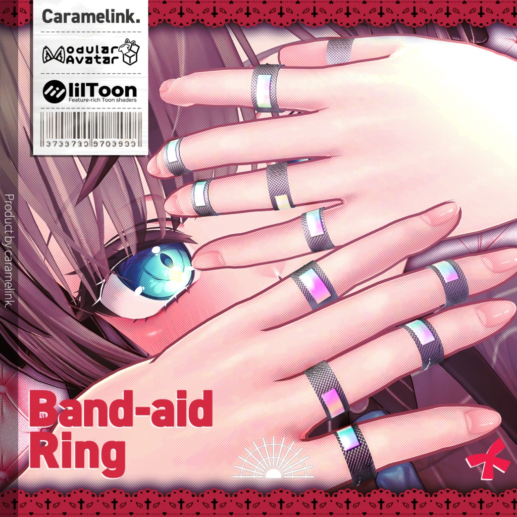 Band-aid Ring ＆ Sick Kawaii Earring【8アバターセミ対応済み】 image