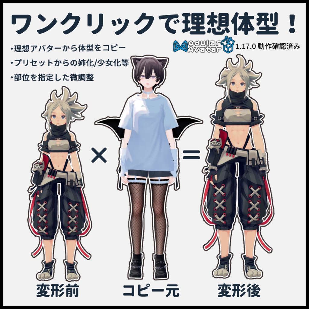 【VRChatアバター体型コピー＆調整ツール】Silhouette+(シルエットプラス) Unity Editor拡張 image
