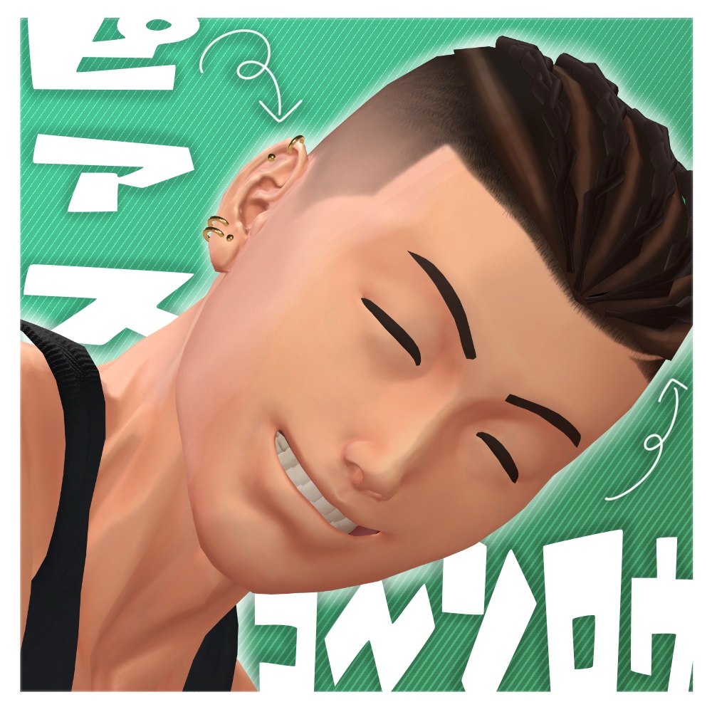 無料【匠 ver2.0対応】コーンロウ＆ピアス image