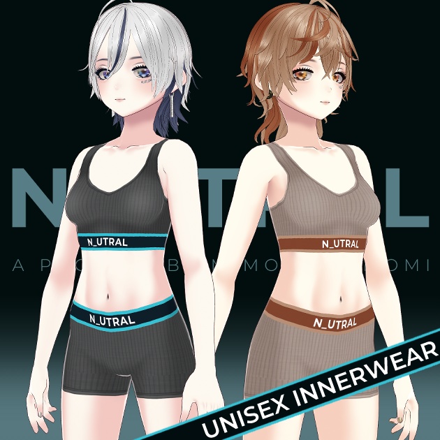【期間限定無料 Free Now】N_UTRAL 男女兼用インナーウェア (Unisex Innerwear)【VRoid】 image