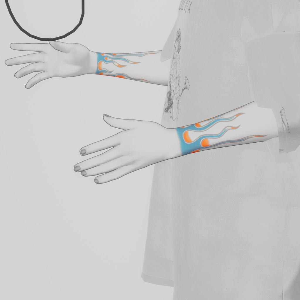 【無償版有り・VRC想定】"Rockstar" Tattoo Texture【4avatar】 image