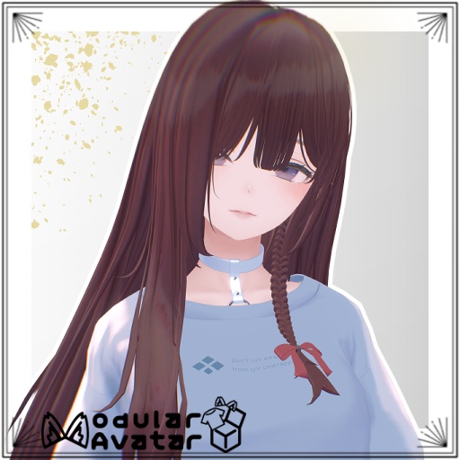 【VRC想定MA対応】三つ編みアシメロング　【複数アバター対応】 image