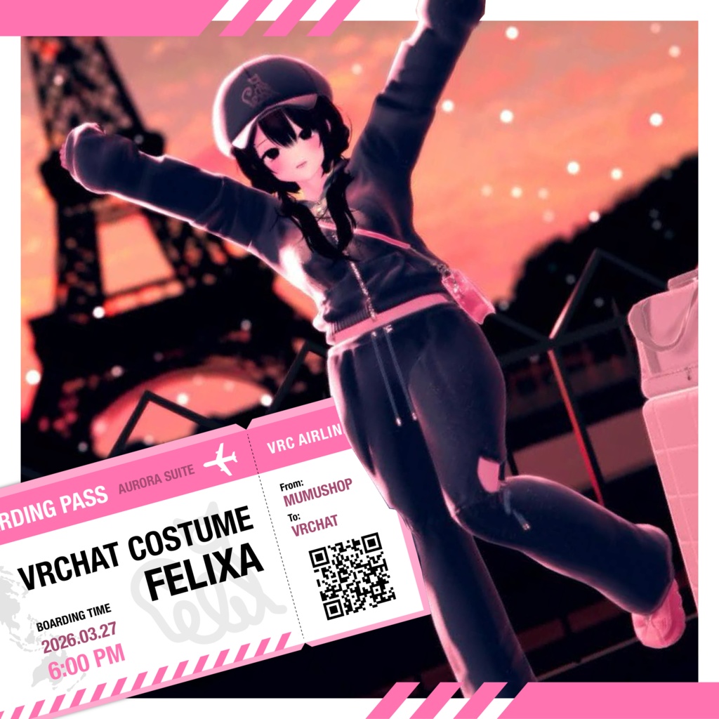 74アバター相当空港コーデ フェリクサ Felixa(VRChat向衣装)#mumu_shop image