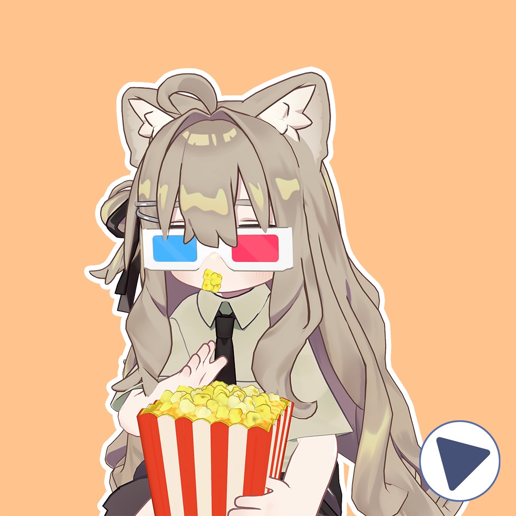 ポップコーンを食べる【5アバター対応 / エモート】 image