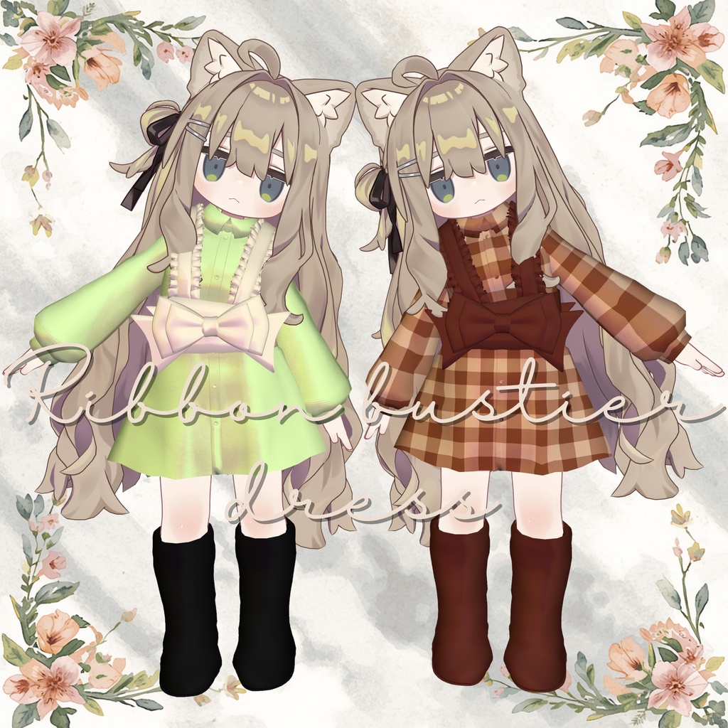 【複数アバター対応】ribbon bustier dress【MA対応】 image