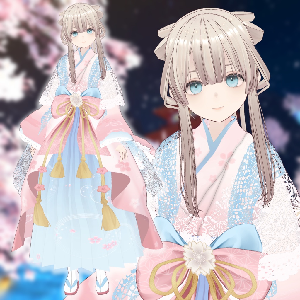 千年桜着物 vrm・vroid・xwearデータ入り image
