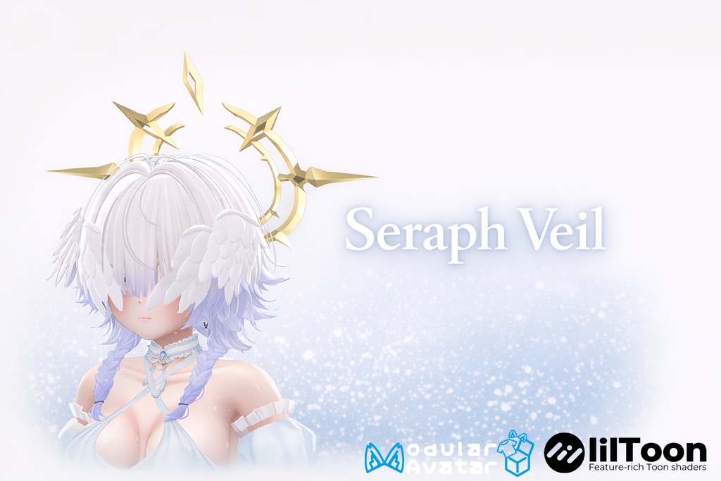 【VRC想定】7アバター対応　目隠し＋ヘイロー『Seraph Veil(セラフ・ヴェイル)』 image