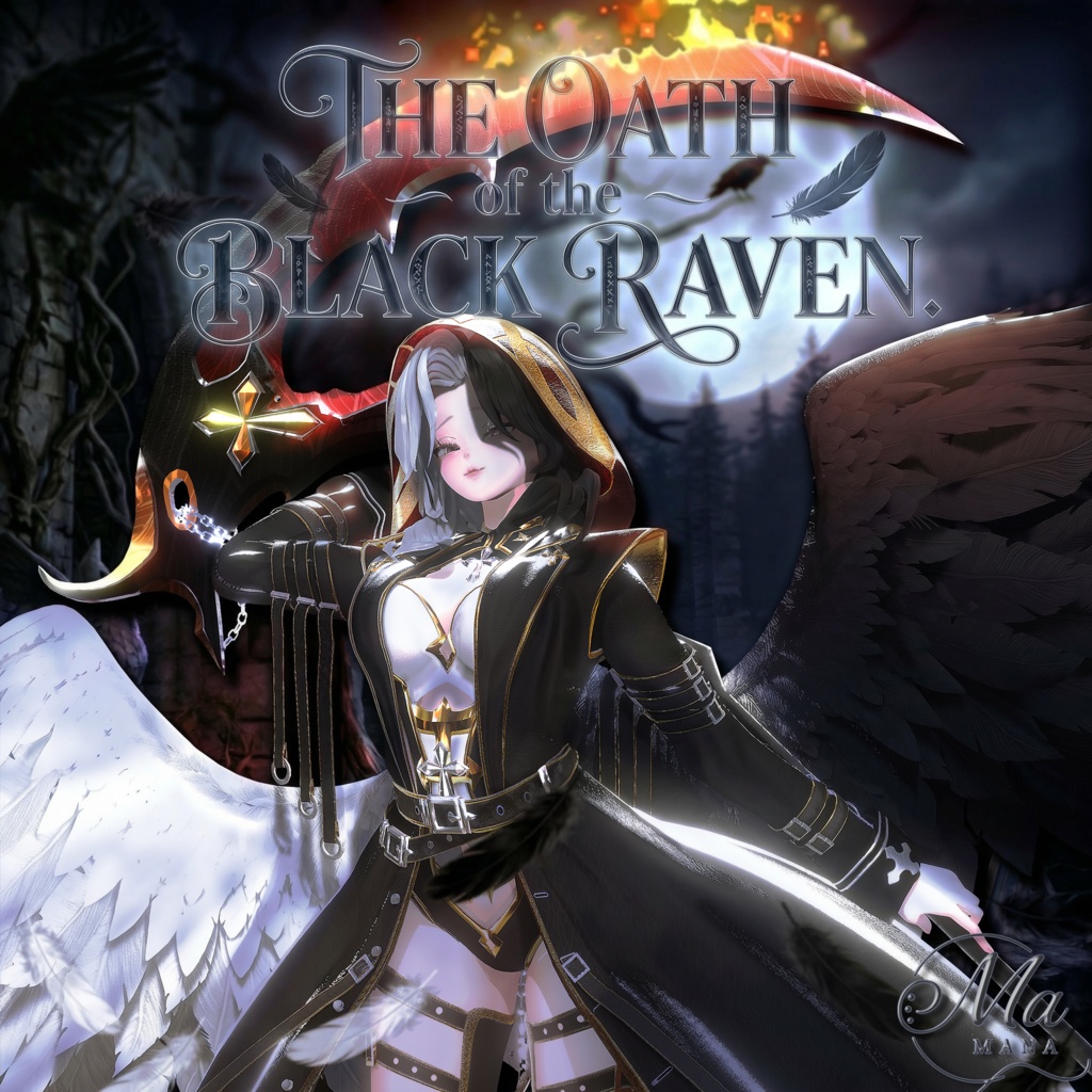 🐦‍⬛黒鴉の誓約✙【髪型付き衣装 / 12Avatar対応】 image